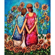 Shazly Khan, My world is beautiful with you, 24 x 20 Inch, Acrylic on Canvas, Figurative Paintings, AC-SZK-147